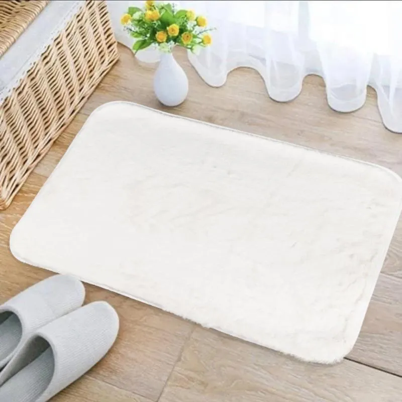 Velvet Plush Comfort White Room Mat (100% Anti-Slip)