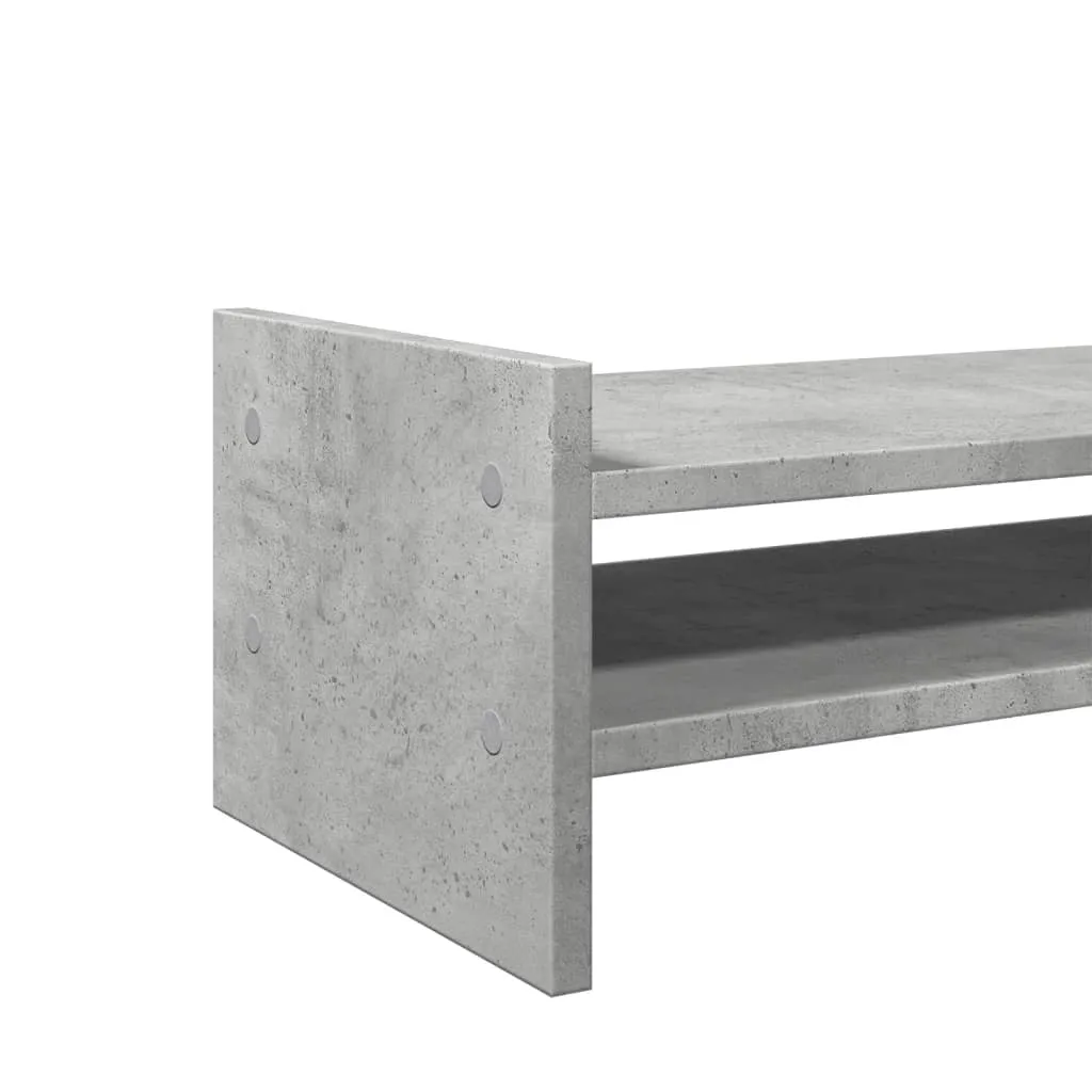 vidaXL Monitor Stand Concrete Grey 100x27x20 cm Engineered Wood