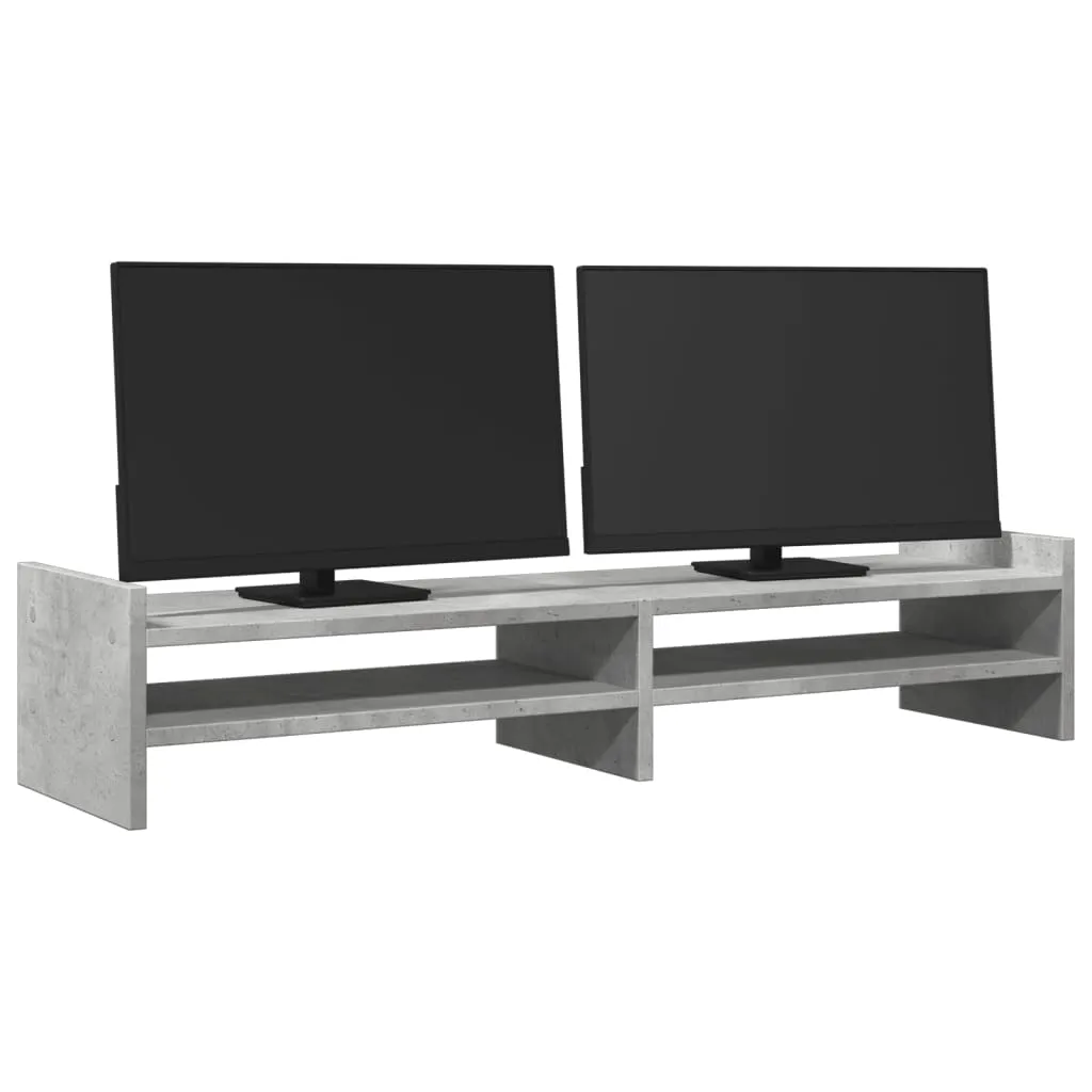 vidaXL Monitor Stand Concrete Grey 100x27x20 cm Engineered Wood