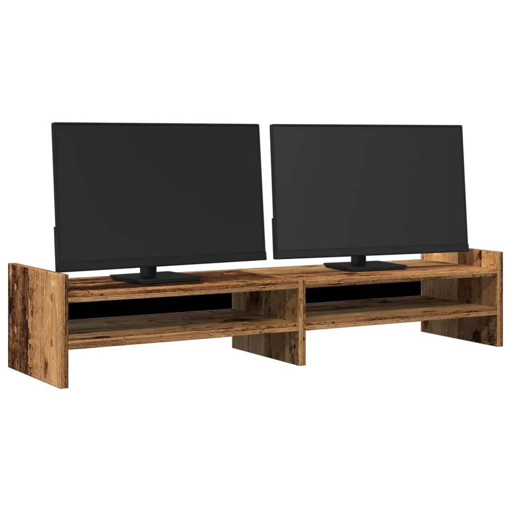 vidaXL Monitor Stand Old Wood 100x27x20 cm Engineered Wood