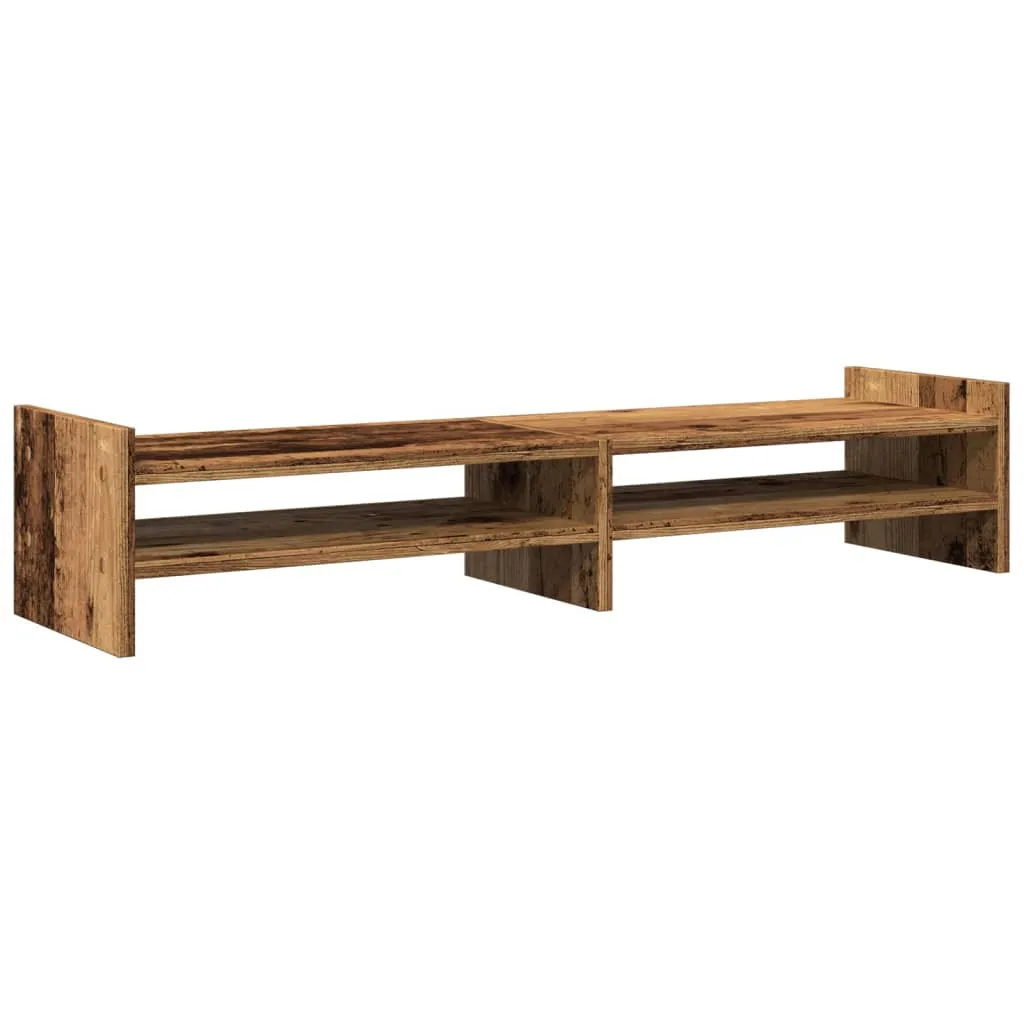 vidaXL Monitor Stand Old Wood 100x27x20 cm Engineered Wood