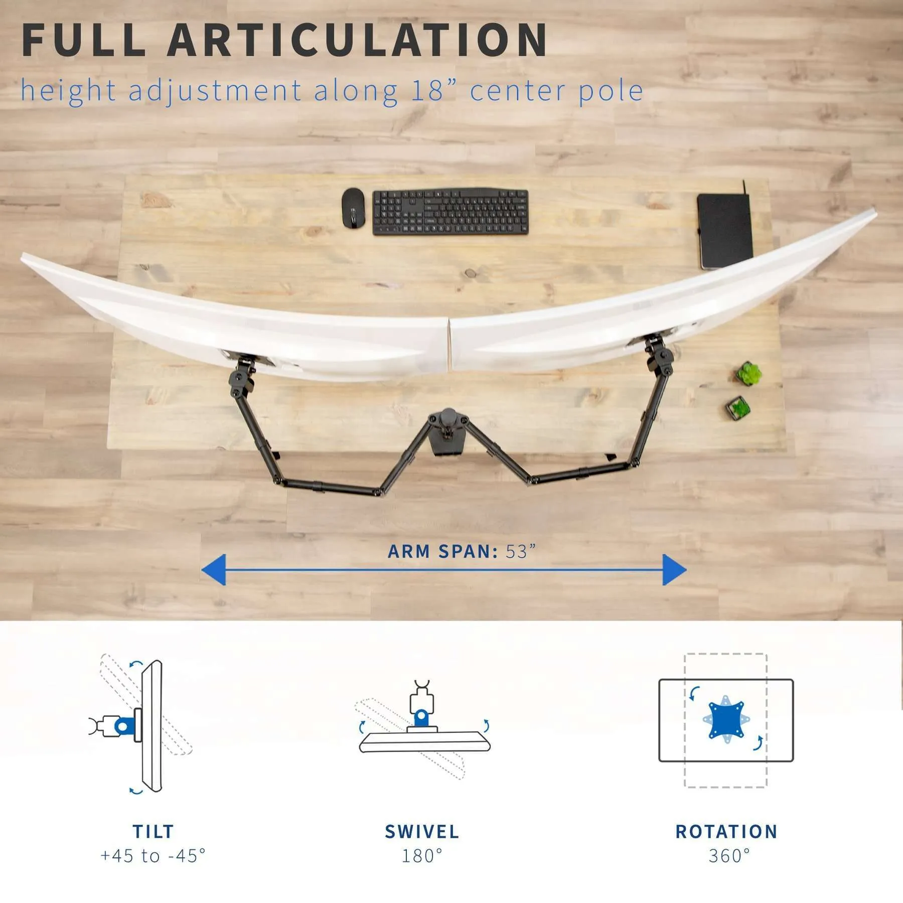 VIVO Dual Monitor Desk Mount, STAND-V038M