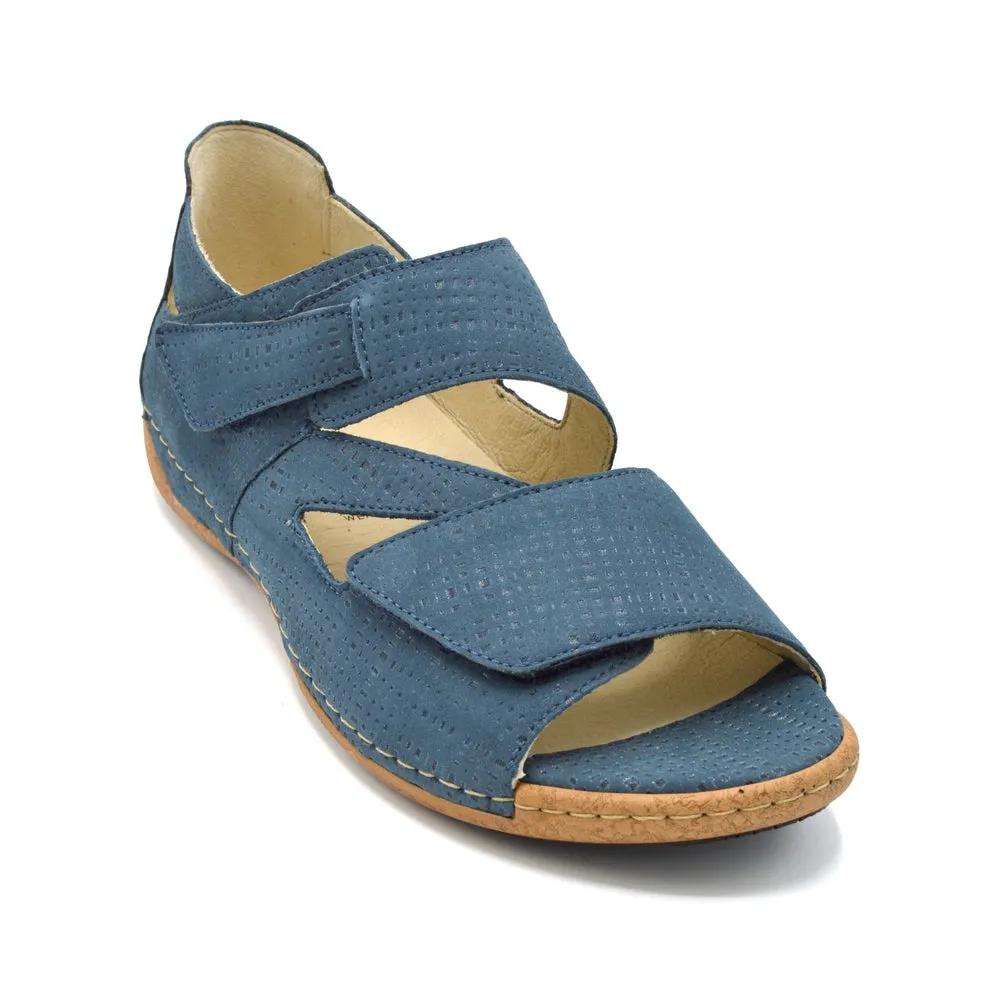 Waldlaufer Heliett- Ladies Wide Fit Summer Sandal - 2V(2E-4E) Fitting - Blue