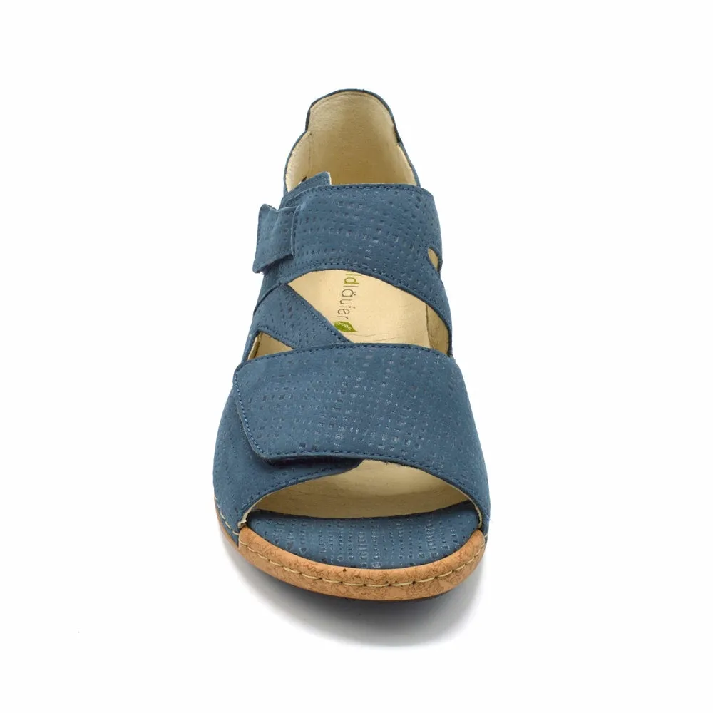 Waldlaufer Heliett- Ladies Wide Fit Summer Sandal - 2V(2E-4E) Fitting - Blue