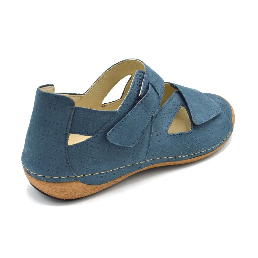 Waldlaufer Heliett- Ladies Wide Fit Summer Sandal - 2V(2E-4E) Fitting - Blue