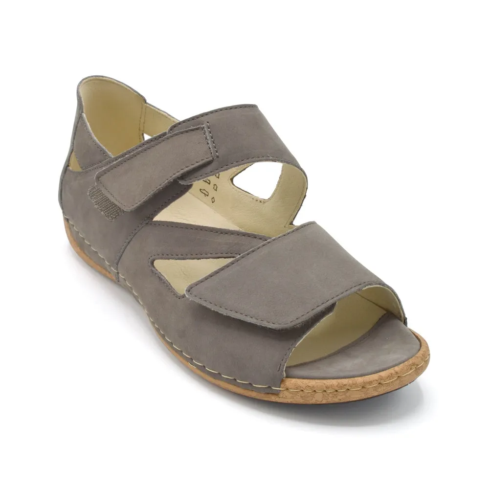 Waldlaufer Heliett- Ladies Wide Fit Summer Sandal - 2V(2E-4E) Fitting - Stone