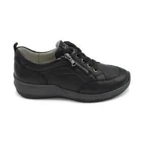 Waldlaufer Tonia - Ladies Wide Lace Up With Side Zips - 4E Fitting - Black