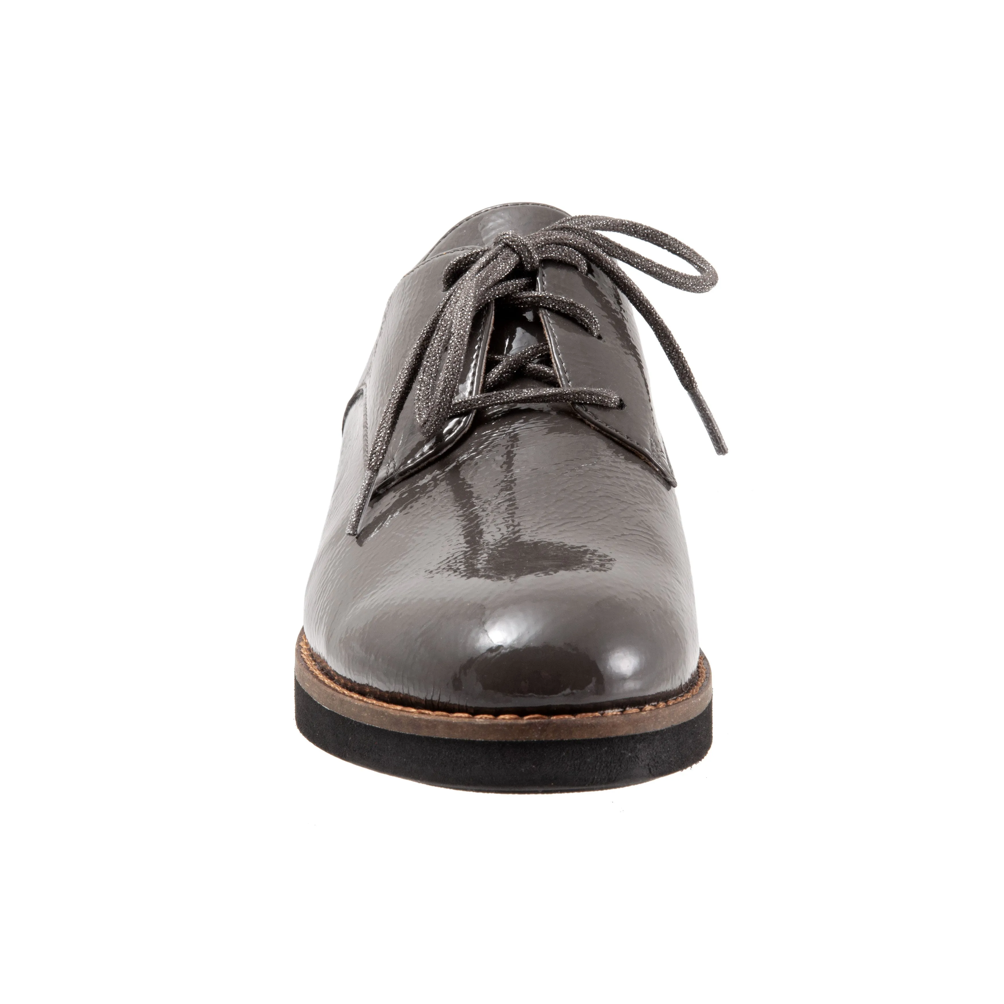 Willis 072 Grey Patent Oxford Lace Up Shoes