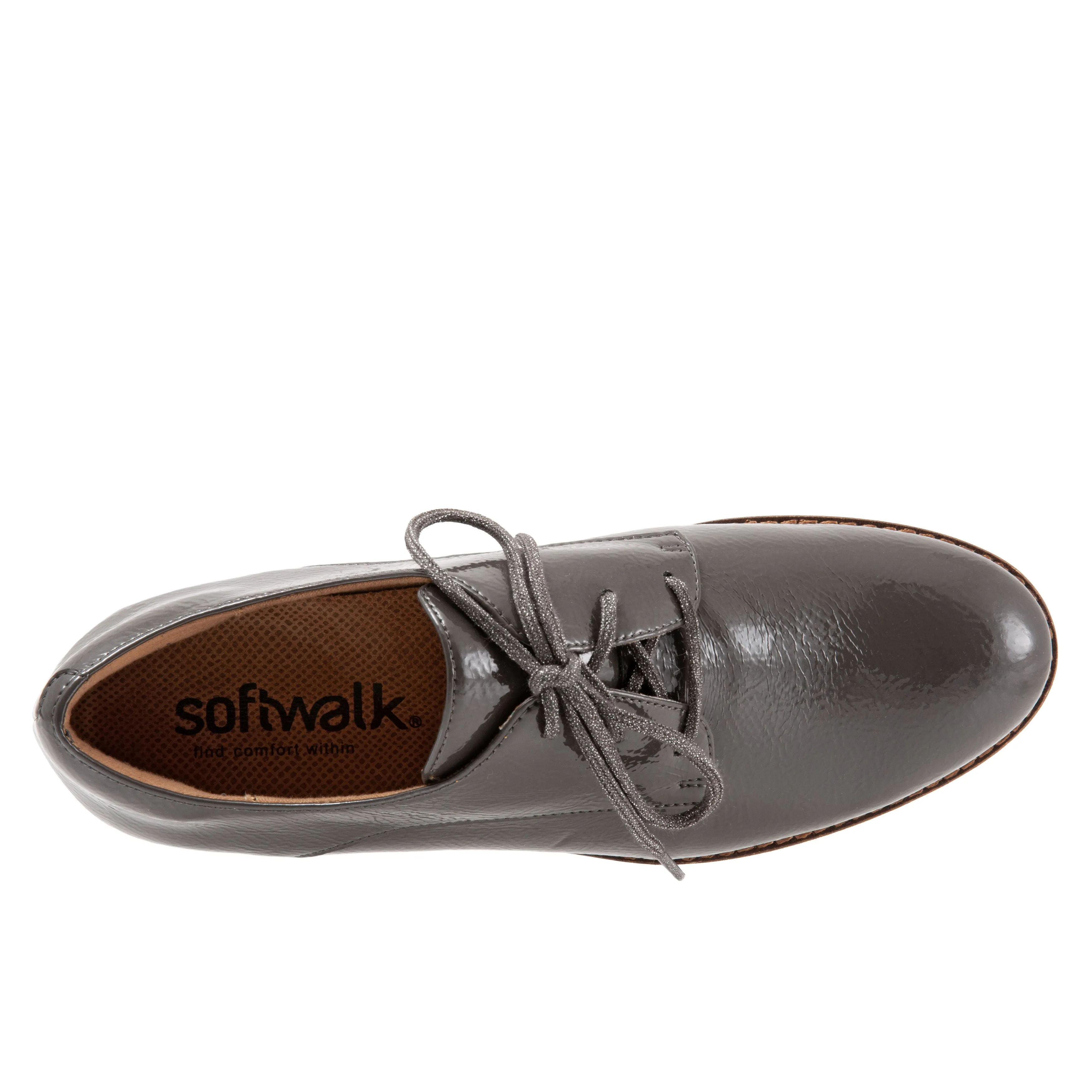 Willis 072 Grey Patent Oxford Lace Up Shoes