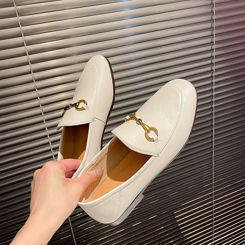 Women Classic Handmade Leather Loafers Flat Shoes