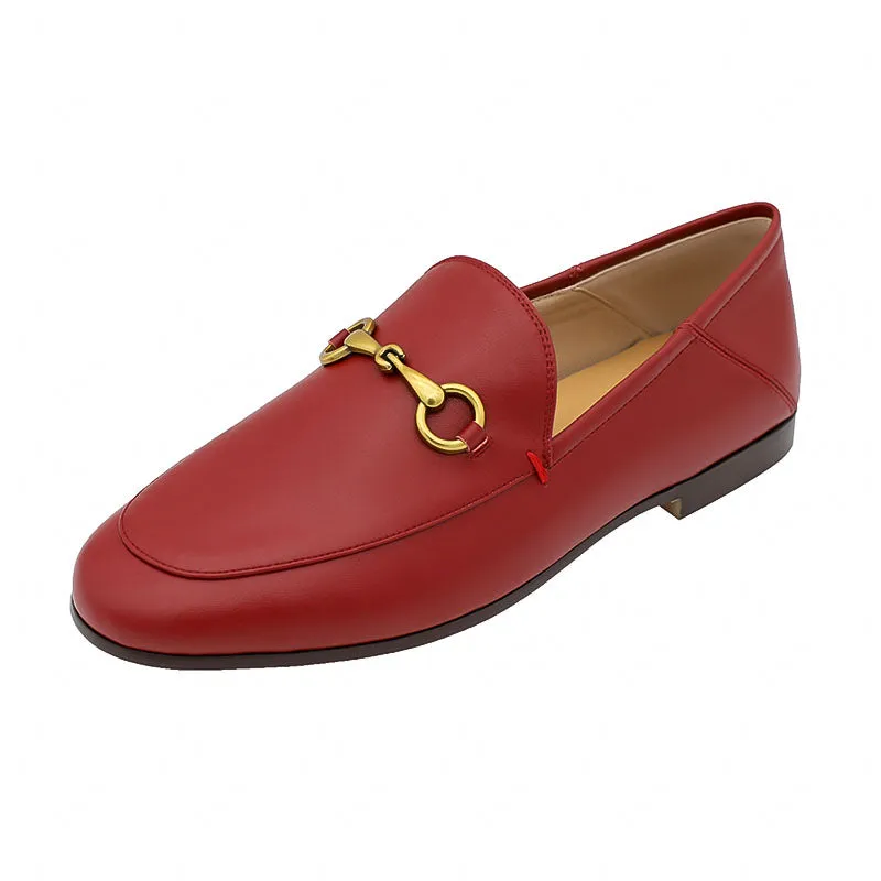 Women Classic Handmade Leather Loafers Flat Shoes