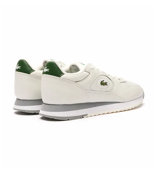 Women's Linetrack Leather Trainers Off White/Green