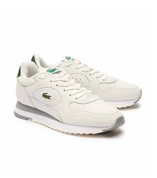 Women's Linetrack Leather Trainers Off White/Green