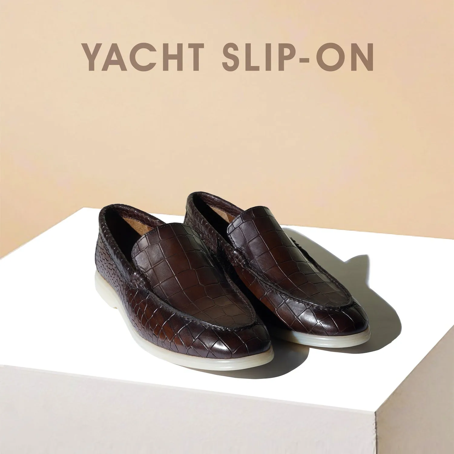 Yacht Slip-On Shoes in Rich Dark Brown Color