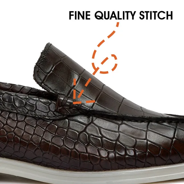 Yacht Slip-On Shoes in Rich Dark Brown Color