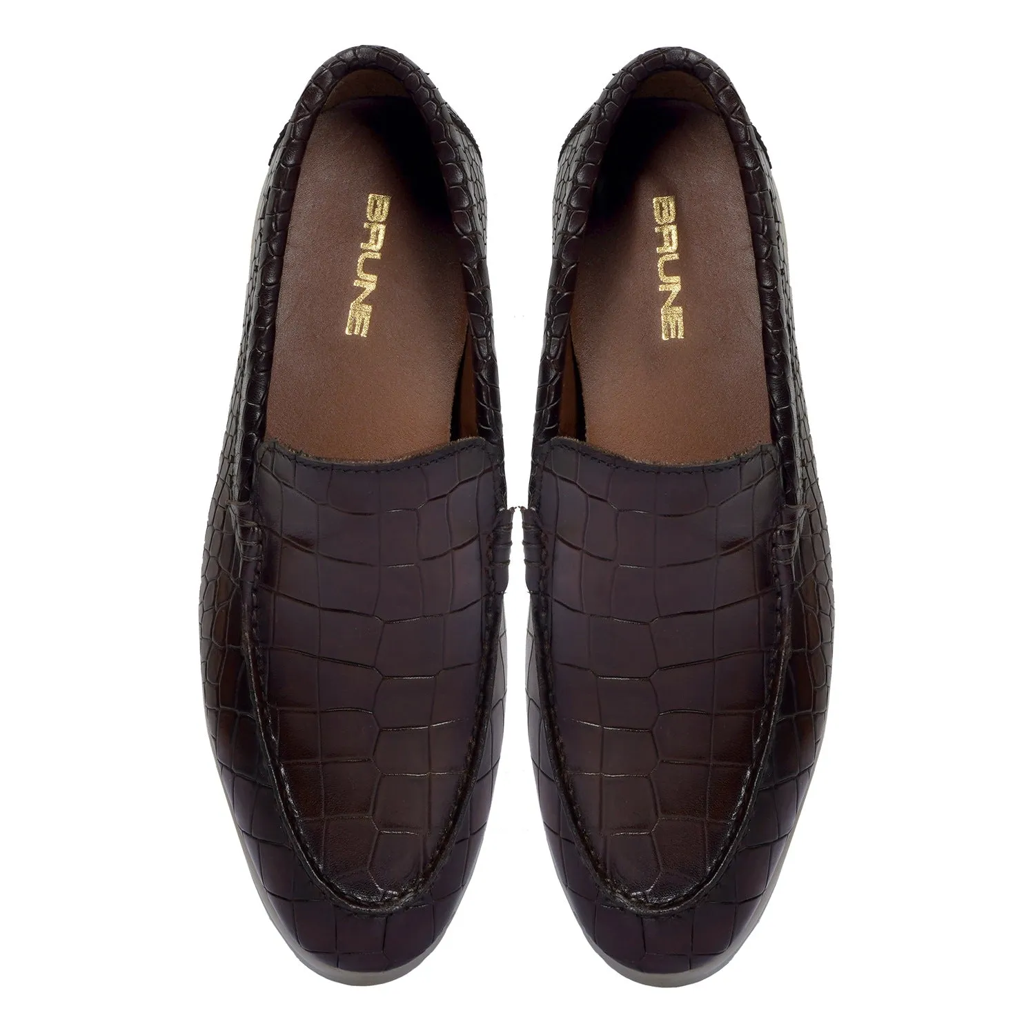 Yacht Slip-On Shoes in Rich Dark Brown Color