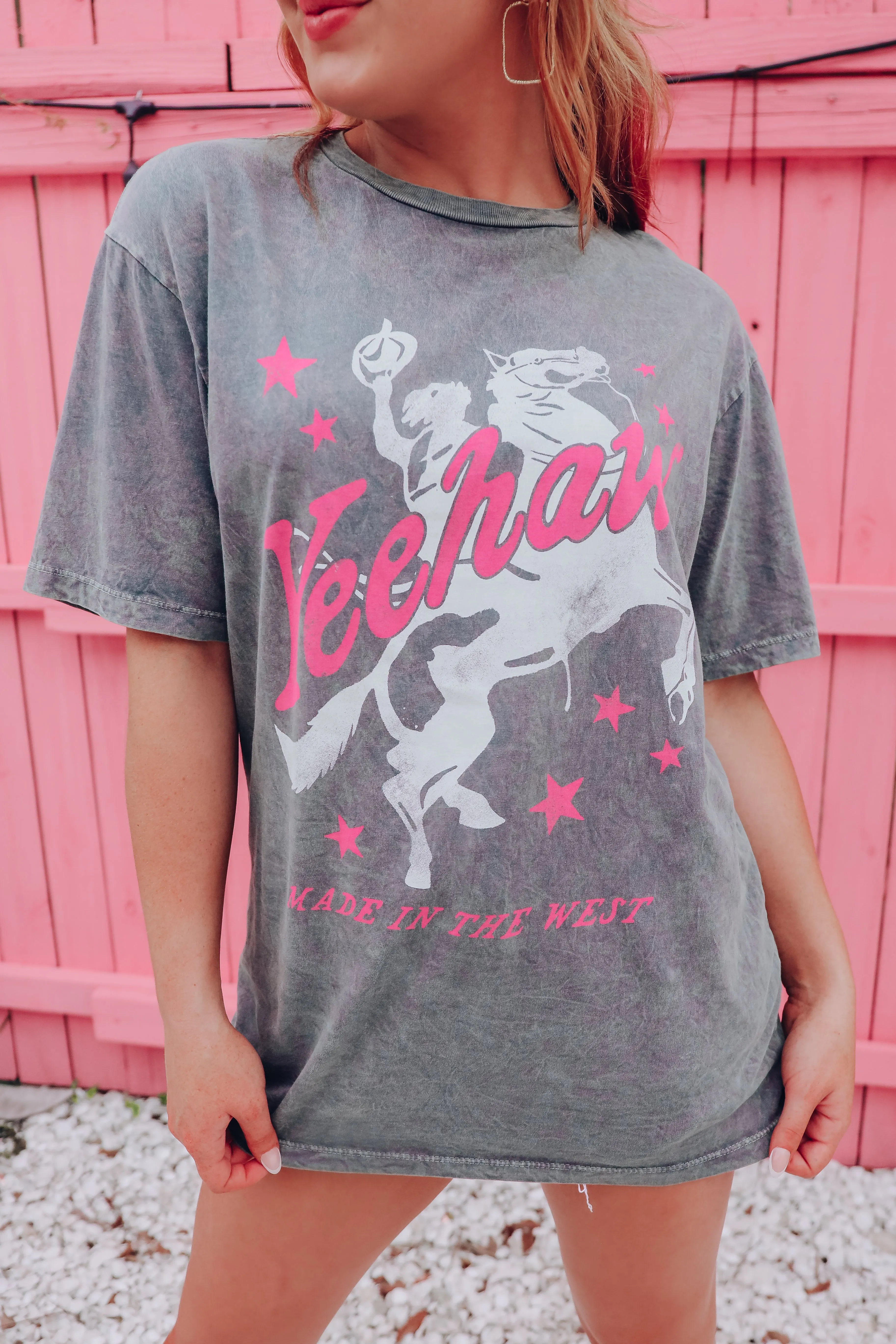 Yeehaw Made In The West Graphic Tee - Grey