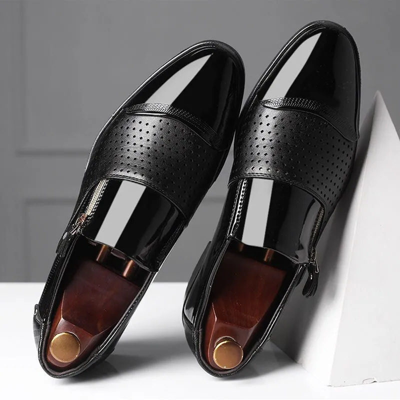 Yeknu Italian Black Formal Shoes Men Loafers Wedding Dress Shoes Patent Leather Oxford Shoes for Men's Leather Shoes